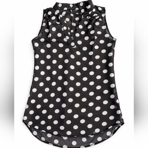 Rue21 Black White Polka Dot Sheer Sleeveless Blouse Size Small
